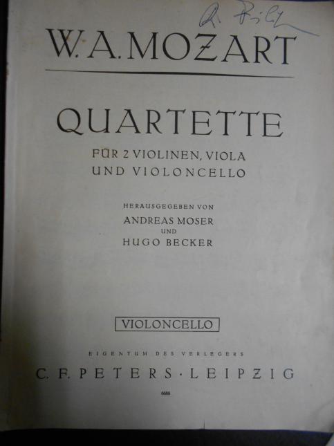 W. A. Mozart: Quartette fur 2 Violinen, Viola und Violoncello