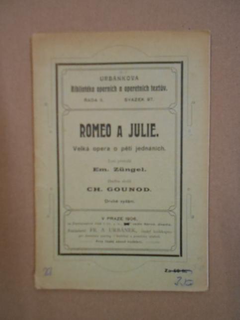 Program k opeře Romeo a Julie