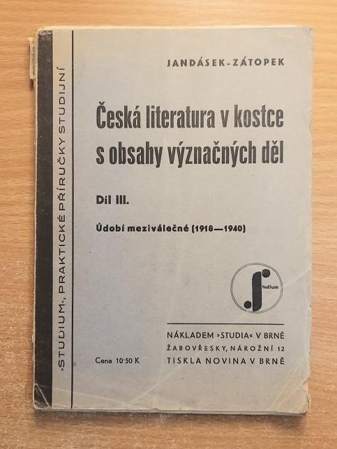 Česká literatura v kostce s obsahy význačných děl III. - Údobí meziválečné (1918-1940)