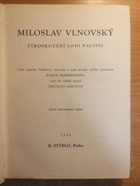 Miloslav Vlnovský: Ztroskotání lodi Pacific