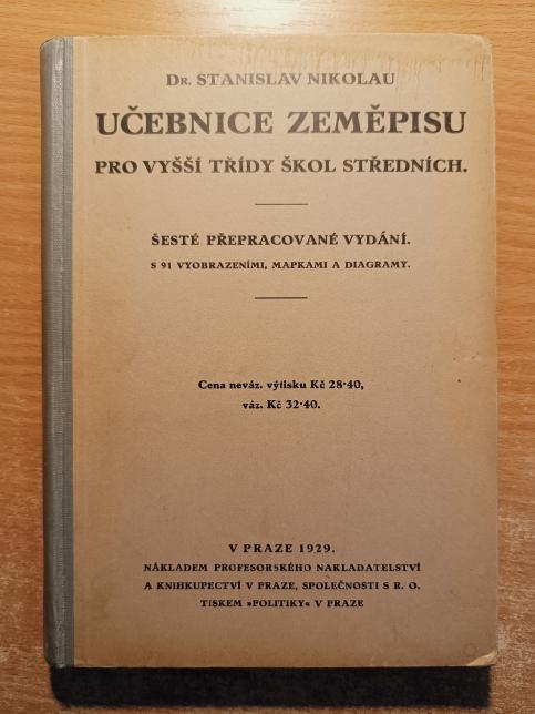 Učebnice zeměpisu pro vyšší třídy škol středních